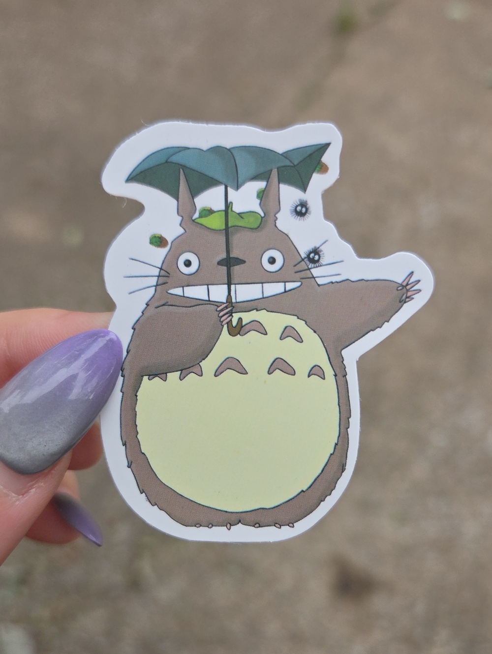 Cute Brown and Cream Totoro-Inspired Small Pet Sticker